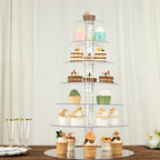 7-Tier Clear Heavy Duty Round Acrylic Cake Stand, Cupcake Tower Dessert Holder Display Stand with Film Sheets, alternate view