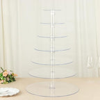 7-Tier Clear Heavy Duty Round Acrylic Cake Stand, Cupcake Tower Dessert Holder Display Stand with Film Sheets, alternate view