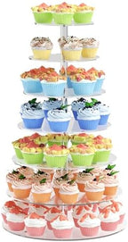 7 Tier Cupcake Stand Tiered Round Cupcake Tower for 68 Cupcakes in clear