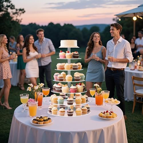 7 Tier Cupcake Stand Tiered Round Cupcake Tower for 68 Cupcakes in clear, alternate view 5