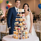 7 Tier Cupcake Stand Tiered Round Cupcake Tower for 68 Cupcakes in clear, alternate view 6