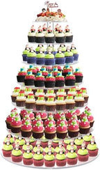 7 Tier Large Cupcake Stand, Round Cupcake Stand for 100 Cupcakes, Tiered Cupcake Display Stand, Clear Acrylic