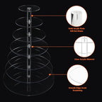 7 Tier Large Cupcake Stand, Round Cupcake Stand for 100 Cupcakes, Tiered Cupcake Display Stand, Clear Acrylic, alternate view