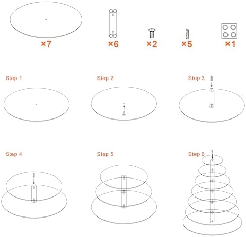 7 Tier Large Cupcake Stand, Round Cupcake Stand for 100 Cupcakes, Tiered Cupcake Display Stand, Clear Acrylic, alternate view