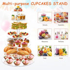 7 Tier Large Cupcake Stand, Round Cupcake Stand for 100 Cupcakes, Tiered Cupcake Display Stand, Clear Acrylic, alternate view