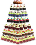 7 Tier Large Cupcake Stand, Square Cupcake Stand for 150 Cupcakes, Tiered Cupcake Holder Stand, Clear Acrylic