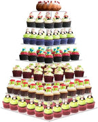 7 Tier Large Cupcake Stand, Square Cupcake Stand for 150 Cupcakes, Tiered Cupcake Holder Stand, Clear Acrylic