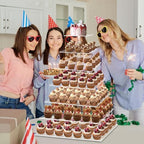 7 Tier Large Cupcake Stand, Square Cupcake Stand for 150 Cupcakes, Tiered Cupcake Holder Stand, Clear Acrylic, alternate view