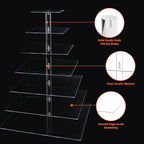 7 Tier Large Cupcake Stand, Square Cupcake Stand for 150 Cupcakes, Tiered Cupcake Holder Stand, Clear Acrylic, alternate view