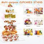 7 Tier Large Cupcake Stand, Square Cupcake Stand for 150 Cupcakes, Tiered Cupcake Holder Stand, Clear Acrylic, alternate view