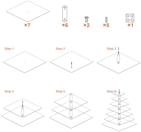 7 Tier Large Cupcake Stand, Square Cupcake Stand for 150 Cupcakes, Tiered Cupcake Holder Stand, Clear Acrylic, alternate view