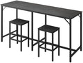 70.9" Bar Table and Chairs Set, Dining Table and Chair Sets, 3 Piece Counter Height Table and 2 Stools, Kitchen