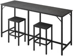 70.9" Bar Table and Chairs Set, Dining Table and Chair Sets, 3 Piece Counter Height Table and 2 Stools, Kitchen