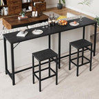 70.9" Bar Table and Chairs Set, Dining Table and Chair Sets, 3 Piece Counter Height Table and 2 Stools, Kitchen, alternate