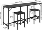 70.9" Bar Table and Chairs Set, Dining Table and Chair Sets, 3 Piece Counter Height Table and 2 Stools, Kitchen, alternate