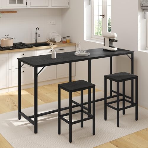 70.9" Bar Table and Chairs Set, Dining Table and Chair Sets, 3 Piece Counter Height Table and 2 Stools, Kitchen, alternate
