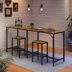 70.9" Bar Table and Chairs Set, Dining Table and Chair Sets, 3 Piece Counter Height Table and 2 Stools, Kitchen, alternate