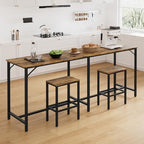 70.9" Bar Table and Chairs Set, Dining Table and Chair Sets, 3 Piece Counter Height Table and 2 Stools, Kitchen, alternate