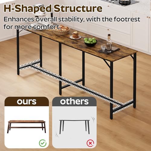 70.9" Bar Table and Chairs Set, Dining Table and Chair Sets, 3 Piece Counter Height Table and 2 Stools, Kitchen, alternate