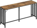 70.9" Bar Table, Long Counter Bar Height Table, Rectangular Bar Pub Table with Metal Frame, for Dining Room