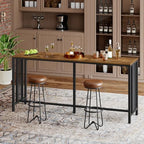 70.9" Bar Table, Long Counter Bar Height Table, Rectangular Bar Pub Table with Metal Frame, for Dining Room, alternate view 2