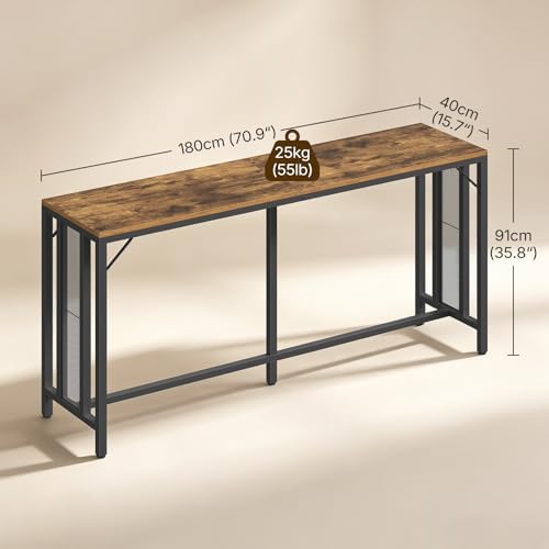 70.9" Bar Table, Long Counter Bar Height Table, Rectangular Bar Pub Table with Metal Frame, for Dining Room, alternate view 3