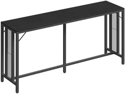 70.9" Bar Table, Long Counter Bar Height Table, Rectangular Bar Pub Table with Metal Frame, for Dining Room