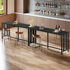 70.9" Bar Table, Long Counter Bar Height Table, Rectangular Bar Pub Table with Metal Frame, for Dining Room, alternate view 2