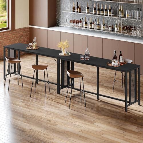 70.9" Bar Table, Long Counter Bar Height Table, Rectangular Bar Pub Table with Metal Frame, for Dining Room, alternate view 2