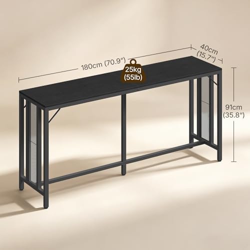 70.9" Bar Table, Long Counter Bar Height Table, Rectangular Bar Pub Table with Metal Frame, for Dining Room, alternate view 3