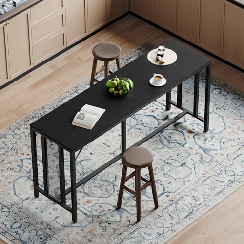 70.9" Bar Table, Long Counter Bar Height Table, Rectangular Bar Pub Table with Metal Frame, for Dining Room, alternate view 4