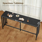 70.9" Bar Table, Long Counter Bar Height Table, Rectangular Bar Pub Table with Metal Frame, for Dining Room, alternate view 5