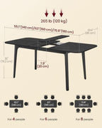 70.9'' Dining Table for 4-8 People, Kitchen Table, alternate view 2
