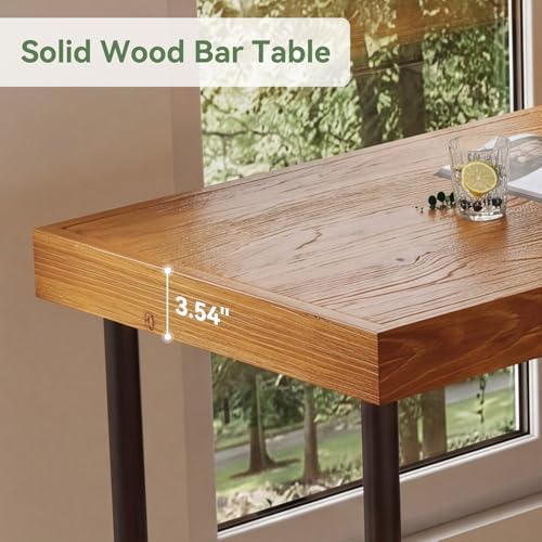 70.9-Inch Long Solid Wood Bar Table for 6-8 People, Industrial Narrow Counter Height Pub Table with Metal, alternate view 5
