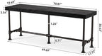70.9-Inch Long Solid Wood Bar Table for 6-8 People, Industrial Narrow Counter Height Pub Table with Metal, alternate view 2