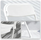 70 Pack White Plastic Folding Chairs, Steel Frame,350lb, alternate view 4