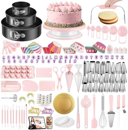 700 Cake Decorating Kit Baking Supplies Tools for Beginners & Pros