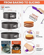 700 PCs Cake Decorating Kit with Baking Supplies Cake Decoration Set including Springform Pans, Cake Turntable, alternate