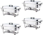 70014-BLK Chafing Dish Set, 8 QT, Black Handle in 4 Pack - Black Handle