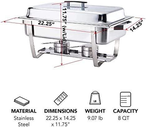 70014-BLK Chafing Dish Set, 8 QT, Black Handle in 4 Pack - Black Handle, alternate view 2