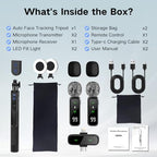 70inch Auto Face Tracking Tripod, Vlogging Kit for iPhone with Light and Mic in Black-SM, alternate view 6