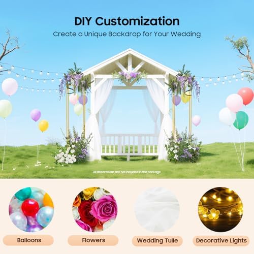 71 Inch Tall Wedding Flower Stand, Gold Flower Stand Centerpieces for Wedding, Flower Vase Pedestal Stands, alternate view 5