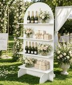 71IN 4-Tier Wooden Wedding Gift Display Arch 2-in-1 Dessert Display in white