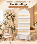 71IN 4-Tier Wooden Wedding Gift Display Arch 2-in-1 Dessert Display in white, alternate view 3