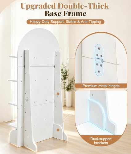 71IN 4-Tier Wooden Wedding Gift Display Arch 2-in-1 Dessert Display in white, alternate view 6