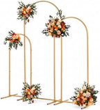 72"/60"/48" Metal Garden Arbor Arch Set, 3-Piece Wedding Backdrop Stand for Ceremony, Party & Garden, Gold in
