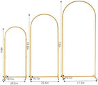 72"/60"/48" Metal Garden Arbor Arch Set, 3-Piece Wedding Backdrop Stand for Ceremony, Party & Garden, Gold in, alternate view