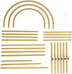 72"/60"/48" Metal Garden Arbor Arch Set, 3-Piece Wedding Backdrop Stand for Ceremony, Party & Garden, Gold in, alternate view