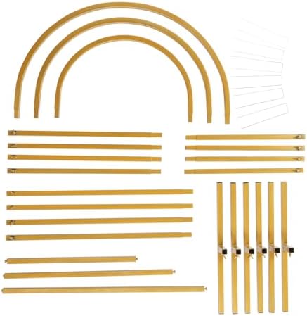 72"/60"/48" Metal Garden Arbor Arch Set, 3-Piece Wedding Backdrop Stand for Ceremony, Party & Garden, Gold in, alternate view