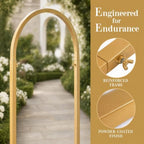 72"/60"/48" Metal Garden Arbor Arch Set, 3-Piece Wedding Backdrop Stand for Ceremony, Party & Garden, Gold in, alternate view
